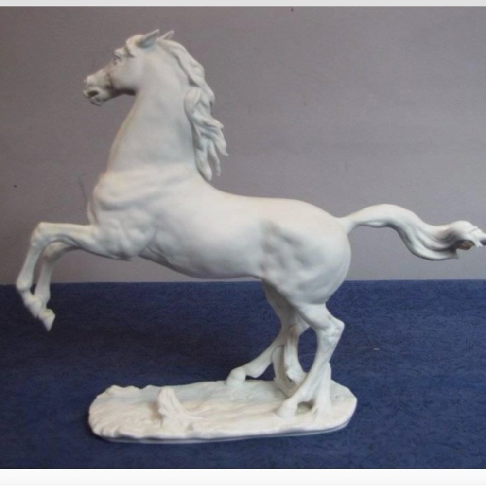 German Kaiser Porcelain Rearing Stallion “Comet” White Bisque